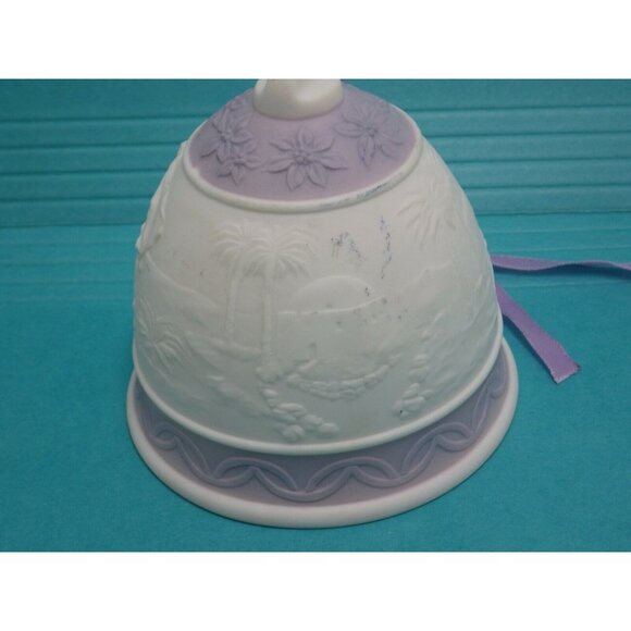 Lladro 1993 Christmas Bell Ornament Baby Jesus White Lavender - Picture 8 of 11